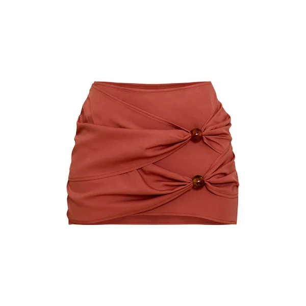 Rouille Mini-jupe À Détails De Perles