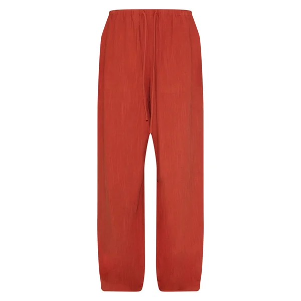 Rouille Pantalon Droit À Cordon De Serrage En Mélange De Lin