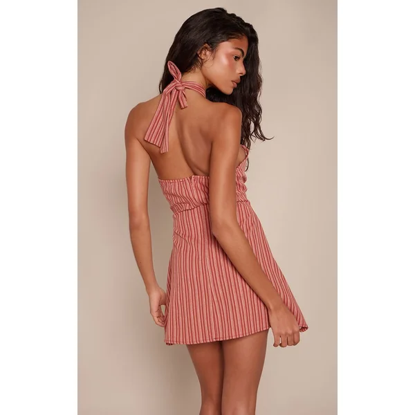 Rouille Robe Droite À Encolure Américaine
