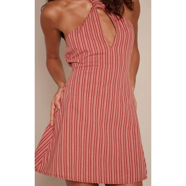 Rouille Robe Droite À Encolure Américaine