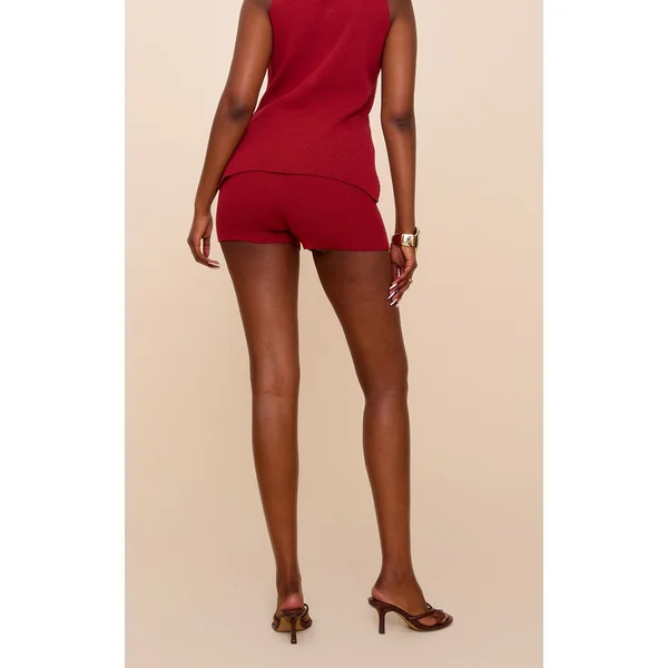 Rouille Short Mini En Maille Compacte