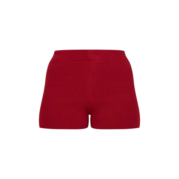 Rouille Short Mini En Maille Compacte
