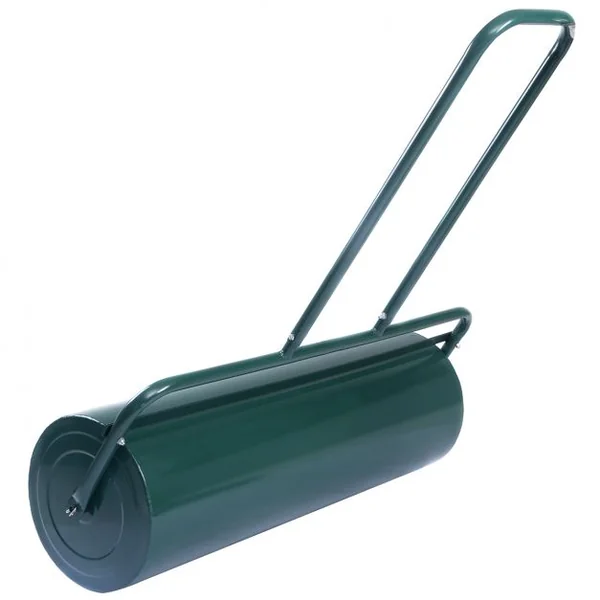 Rouleau à Gazon de Jardin avec Poignée Haute Résistance Volume 63l Rouleau Ø30cm en Acier 112x90x30cm Vert
