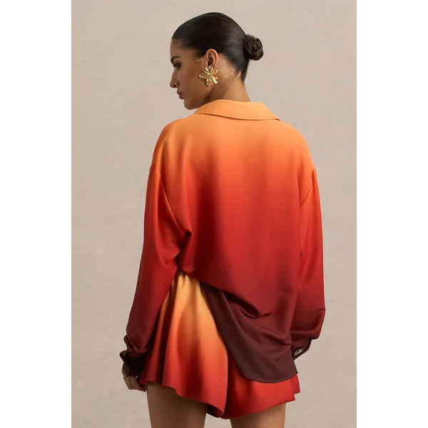 Rowan | Chemise en Satin Ombré à Décolleté Plongeant