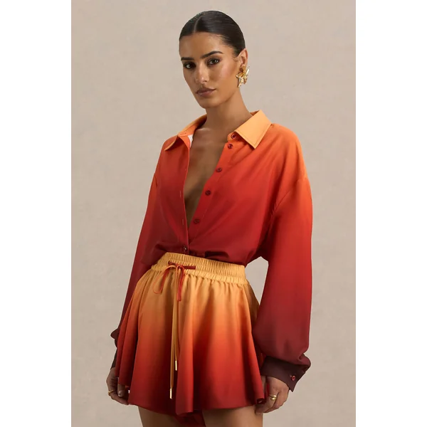 Rowan | Chemise en Satin Ombré à Décolleté Plongeant