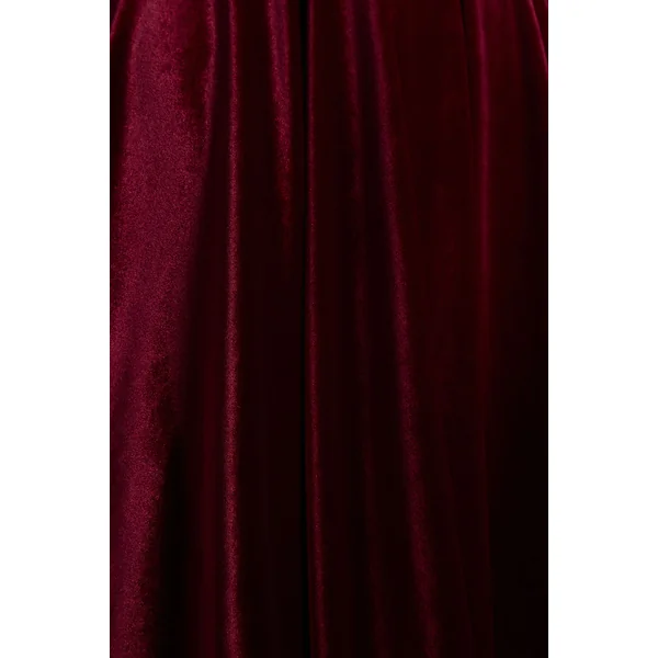 Roxanne | Mini-robe en velours bordeaux à col carré