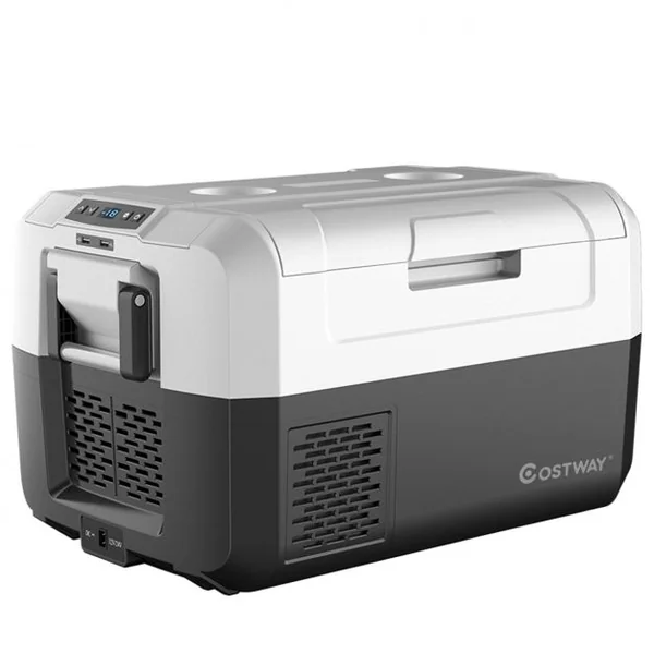 Réfrigérateur Portable 35l 60w Ecran Lcd -26℃ à 10℃ Protection Batterie Ports Usb Accessoires 67x45,5x39cm