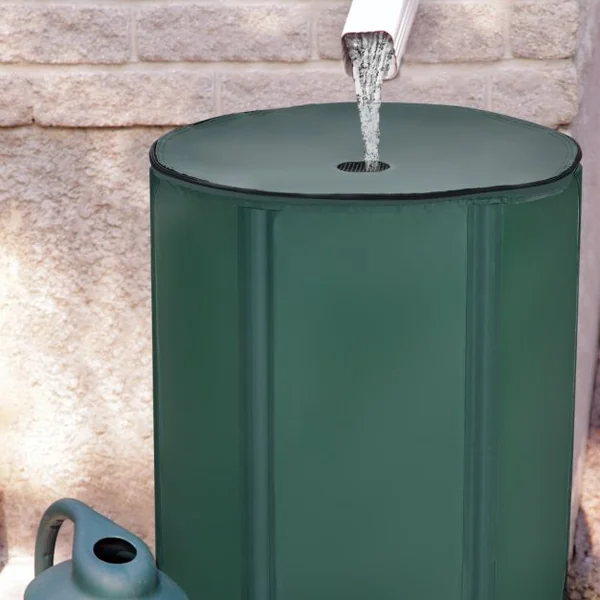 Réservoir Pliable 200L avec Le Récipient de Stockage d'Eau de Filtre de Robinet 60x70CM Idéal pour l'Arrosage des Plantes Vert