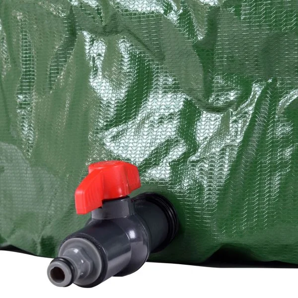 Réservoir Pliable 200L avec Récipient de Stockage d'Eau Filtre Robinet en PVC et ABS, 60x72cm Vert