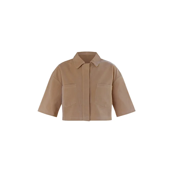 Sable Chemise Courte Oversize En Synthétique