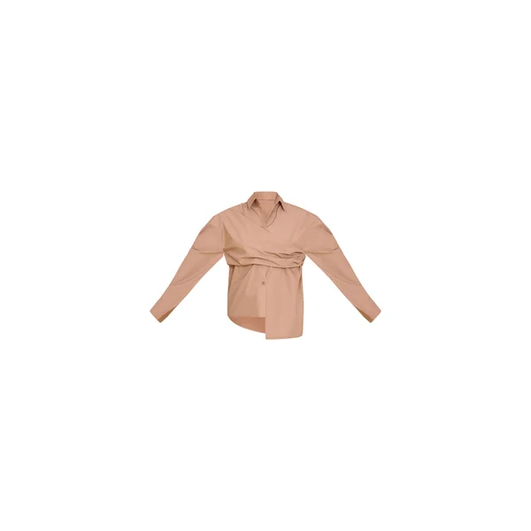Sable Chemise Drapée Asymétrique