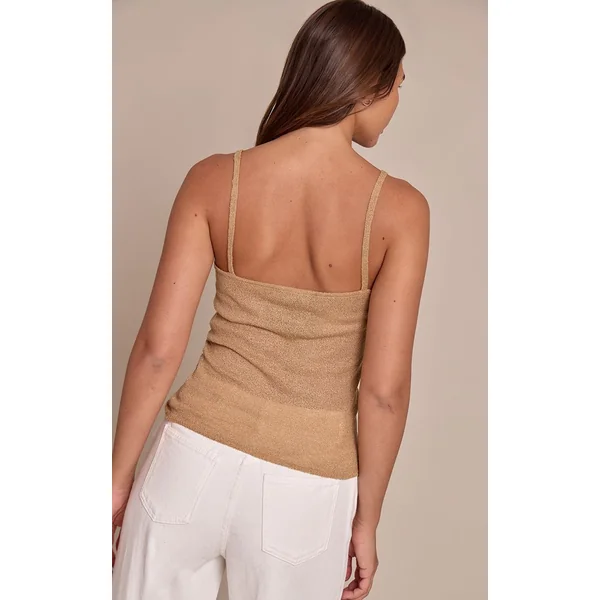 Sable Débardeur En Maille Fine Éponge