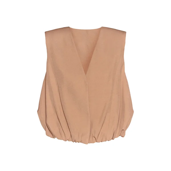Sable Gilet Sans Manches Tissé À Ourlet Bouffant