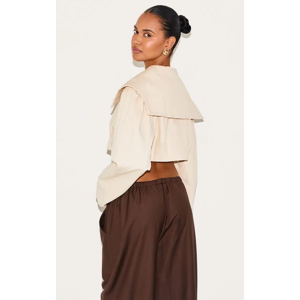 Sable Veste Courte Asymétrique Croisée