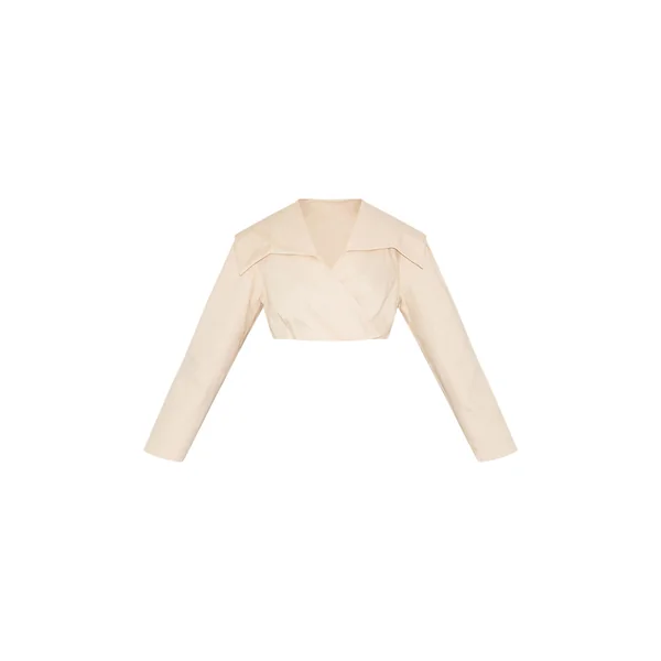 Sable Veste Courte Asymétrique Croisée