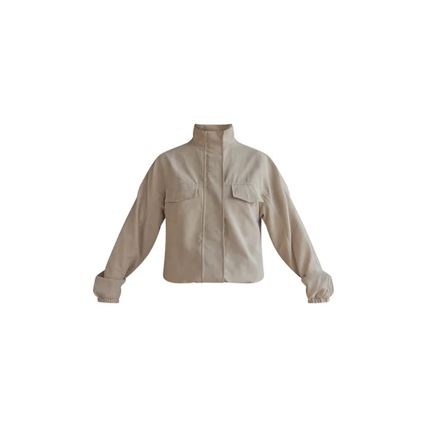 Sable Veste Zippée Col Montant Effet Peau De Pêche
