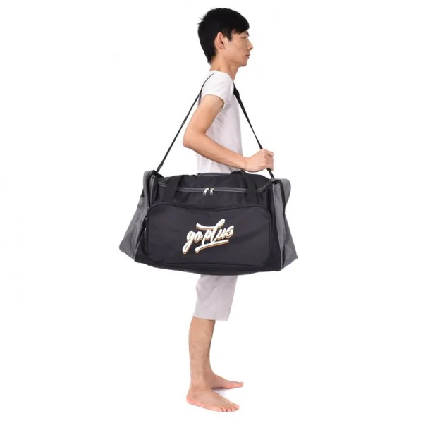 Sac de voyage Valise Bagage Sac de sport pour remise en forme gymnase Taille L, 80 Litres, 70 x 35 x 33 cm, Noir/gris