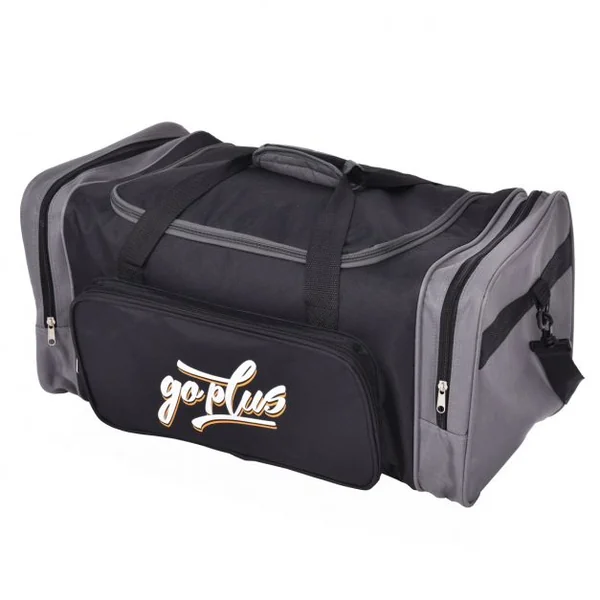 Sac de voyage Valise Bagage Sac de sport pour remise en forme gymnase Taille M, 50 Litres, 57 x 31 x 28 cm, Noir/gris