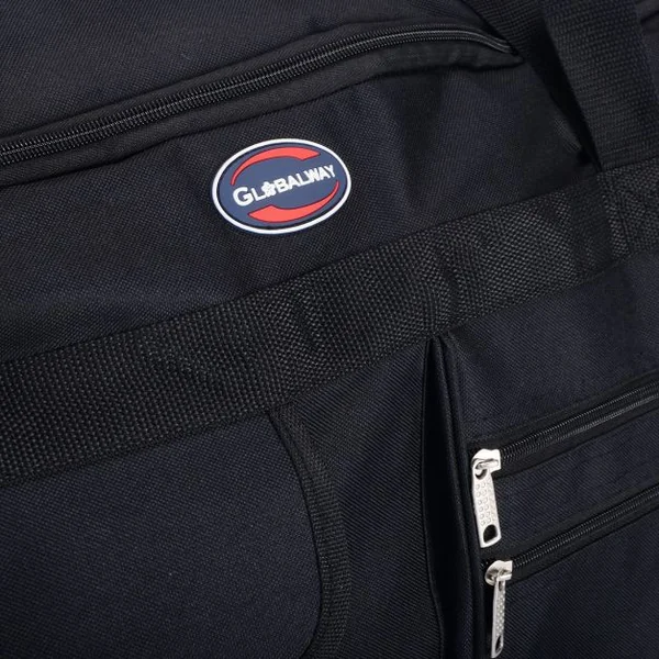 Sac de voyage à roulettes Valise trolley légère, 3 Roulettes, Poignée télescopique, grande capacité, 92x42x38cm, Noir