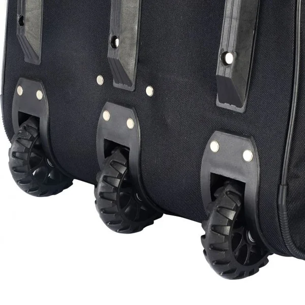 Sac de voyage à roulettes Valise trolley légère, 3 Roulettes, Poignée télescopique, grande capacité, 92x42x38cm, Noir