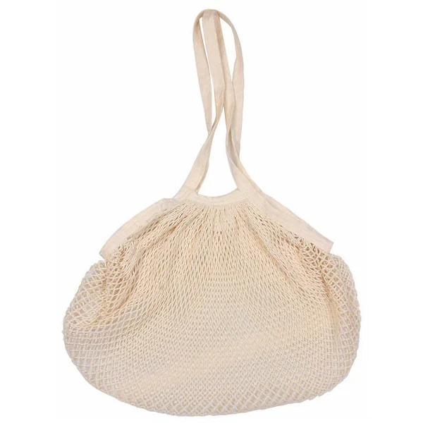 Sac filet à provisions anses longues écru