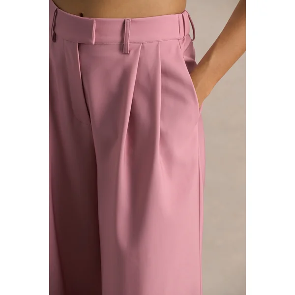 Safia | Pantalon large en satin dégradé cerise