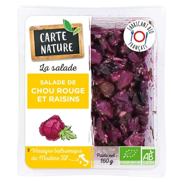Salade de chou rouge et raisins