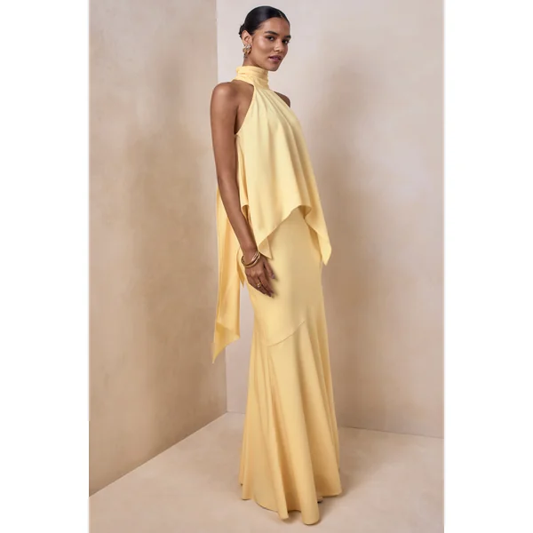 Sancelle | Haut dos-nu en satin mat citron