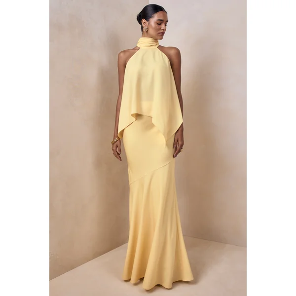 Sancelle | Haut dos-nu en satin mat citron