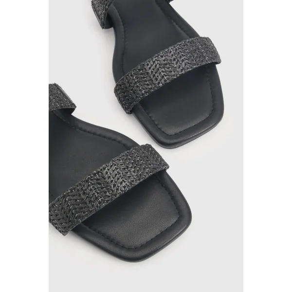 Sandales Mules À Double Bride Effet Crochet