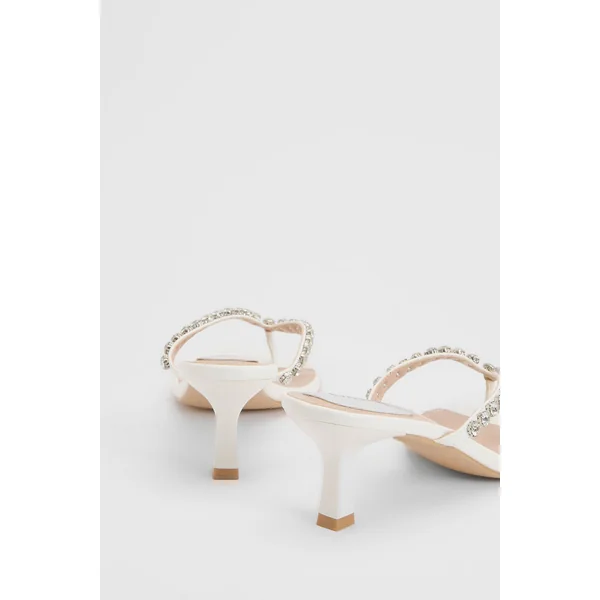 Sandales À Talon Narla En Synthétiquecuir Avec Détail Strass Entre-doigts