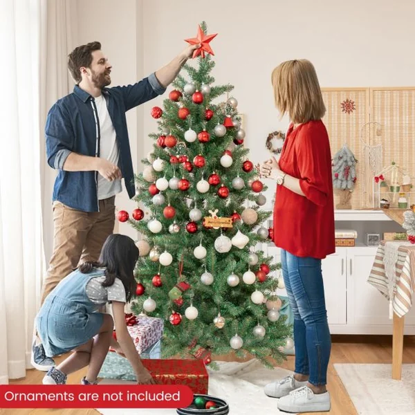 Sapin de Noël Artificiel 180 cm Automatique Feuilles Colorées en Epicéa 825 Pointes de Branches Embouts en PVC Articulées