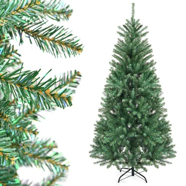 Sapin de Noël Artificiel 180 cm Automatique Feuilles Colorées en Epicéa 825 Pointes de Branches Embouts en PVC Articulées