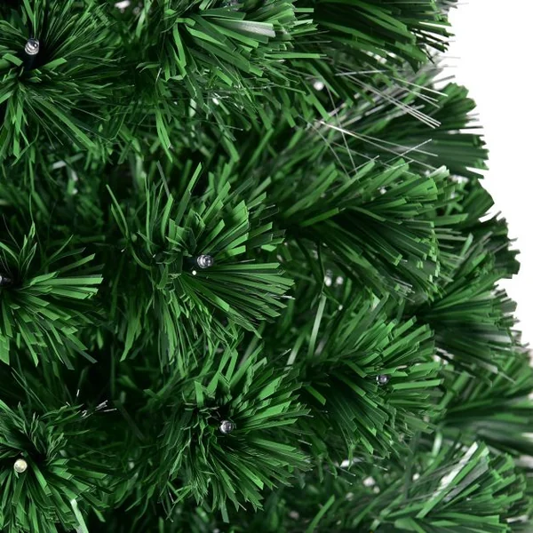 Sapin de Noël Artificiel 180 cm avec Lumières LED colorées et Pied Arbre de Noël en PVC plastique métal, Couleur vert