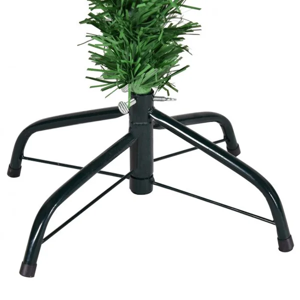 Sapin de Noël Artificiel 180 cm avec Lumières LED colorées et Pied Arbre de Noël en PVC plastique métal, Couleur vert