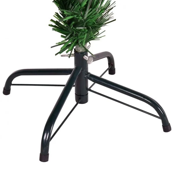 Sapin de Noël Artificiel 180 cm avec Lumières LED et Pied Arbre de Noël en PVC plastique métal, Couleur vert