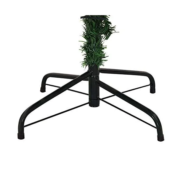 Sapin de Noël Artificiel 180cm Arbre de Noël, Lumières LED multicolore, Pied en Métal 45cm, en PVC, Vert