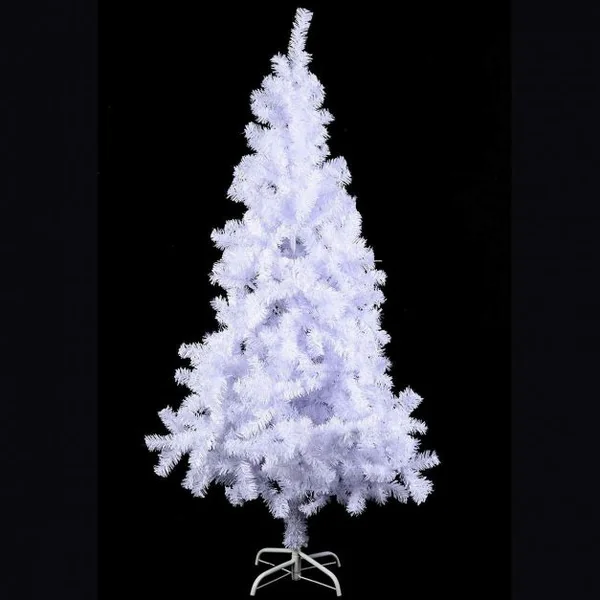 Sapin de Noël Artificiel 210cm pour Décoration de Noël 950 branches, Matériau PVC avec Pied en Métal, Blanc