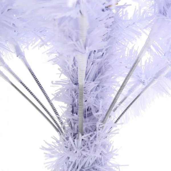 Sapin de Noël Artificiel 210cm pour Décoration de Noël 950 branches, Matériau PVC avec Pied en Métal, Blanc