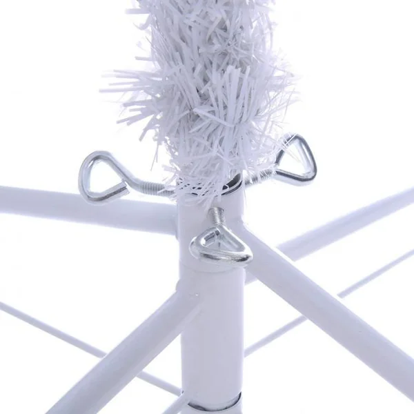 Sapin de Noël Artificiel 210cm pour Décoration de Noël 950 branches, Matériau PVC avec Pied en Métal, Blanc