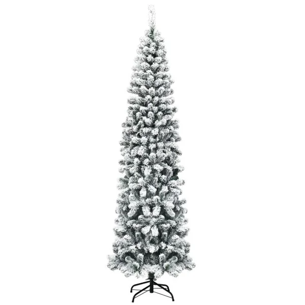 Sapin de Noël Artificiel 227CM Avec 641 Branches Floqué Charnières Arbre de Noël Installation Rapide