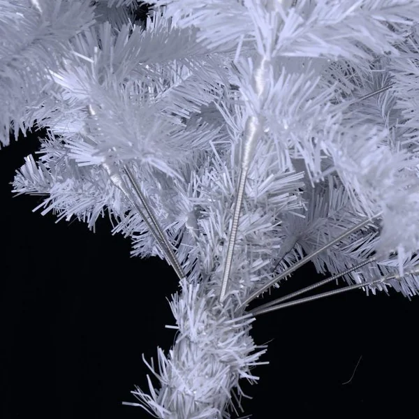 Sapin de Noël Artificiel 240cm pour Décoration de Noël 1138 branches, Matériau PVC avec Pied en Métal, Blanc