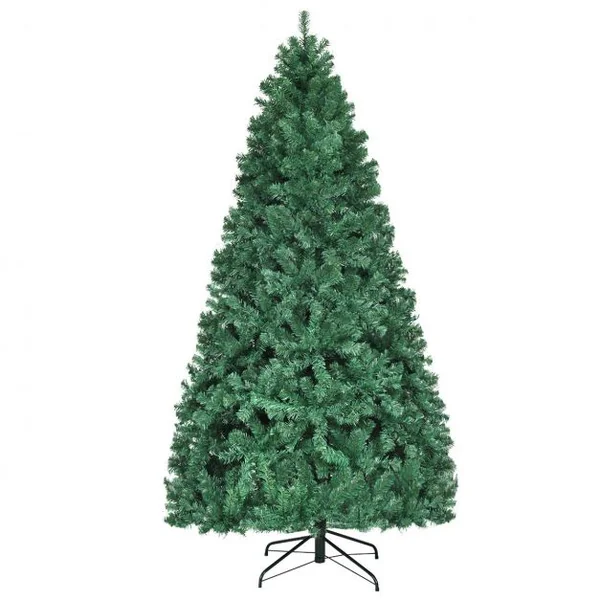 Sapin de Noël Artificiel avec Lumières LED et Pied en Métal Structure Stable 240cm Facile à Installer