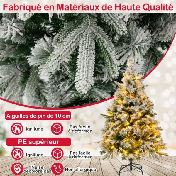 Sapin de Noël Artificiel de 136cm avec 150 Lumières LED
