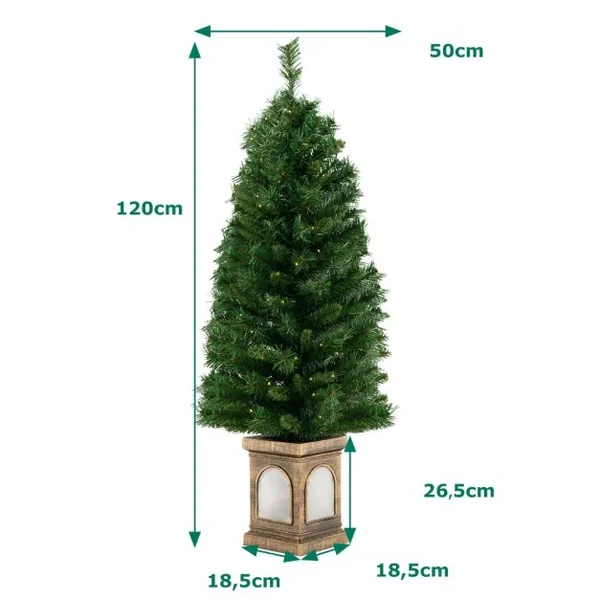 Sapin de Noël Artificiel en Pot Pré-Éclairé de 120 Cm Arbre de Noël Avec 100 Lumières Led Minuterie 3 Modes d'Éclairage 160 Pointes de Branches