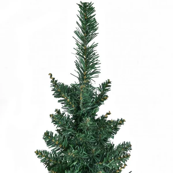 Sapin de Noël artificiel pointu 120 cm et Pied Arbre de Noël et 150 branches en PVC métal, Couleur vert