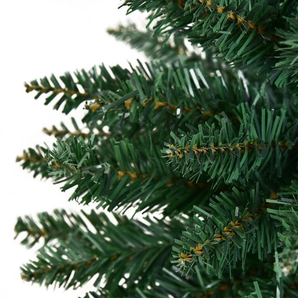 Sapin de Noël artificiel pointu 120 cm et Pied Arbre de Noël et 150 branches en PVC métal, Couleur vert