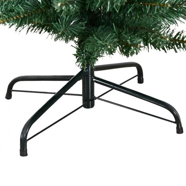 Sapin de Noël artificiel pointu 120 cm et Pied Arbre de Noël et 150 branches en PVC métal, Couleur vert
