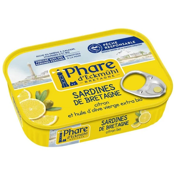 Sardines huile d'olive et citron 135g