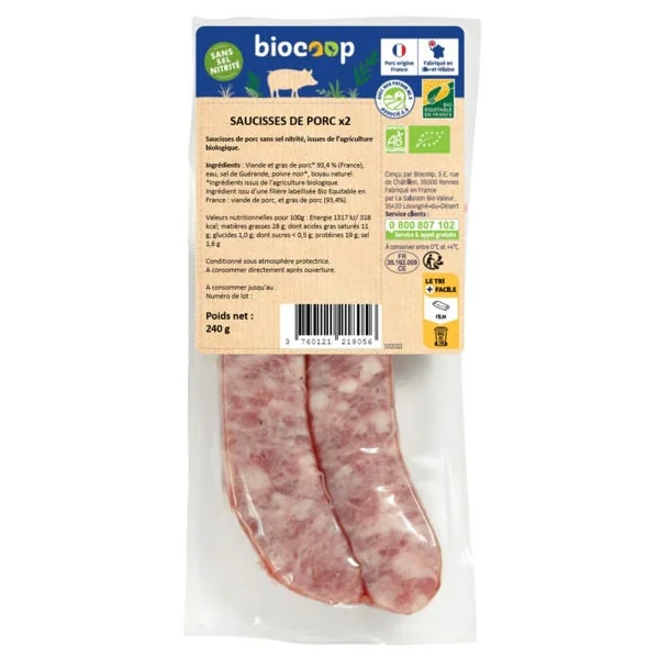 Saucisse de porc (2) 240g